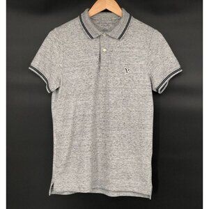 American Eagle Outfitters Mens Super Soft Slim Fit Polo Shirt S Gray Golf Preppy